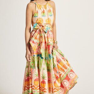 Farm Rio Multi-Print Halter Maxi Dress, sz L, $180